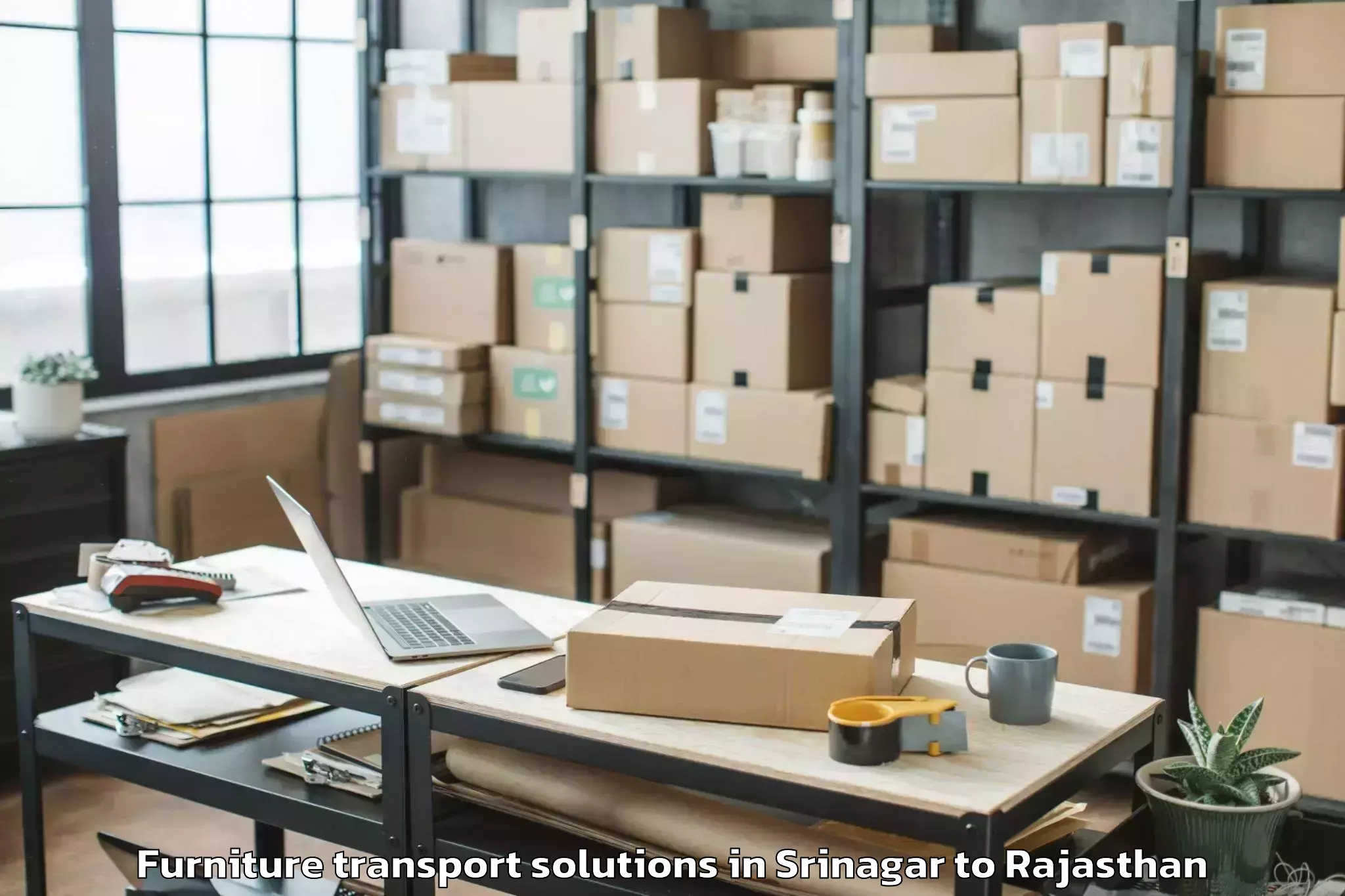 Efficient Srinagar to Udpura Furniture Transport Solutions